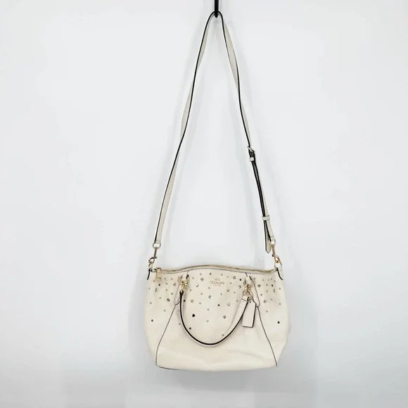 Coach Cream Satchel with Gold Accents - Picture 6 of 12